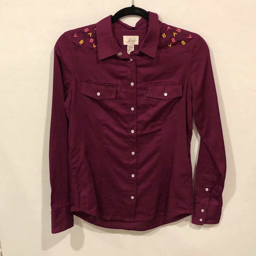 Levi’s Purple Button Down with Shoulder Detail